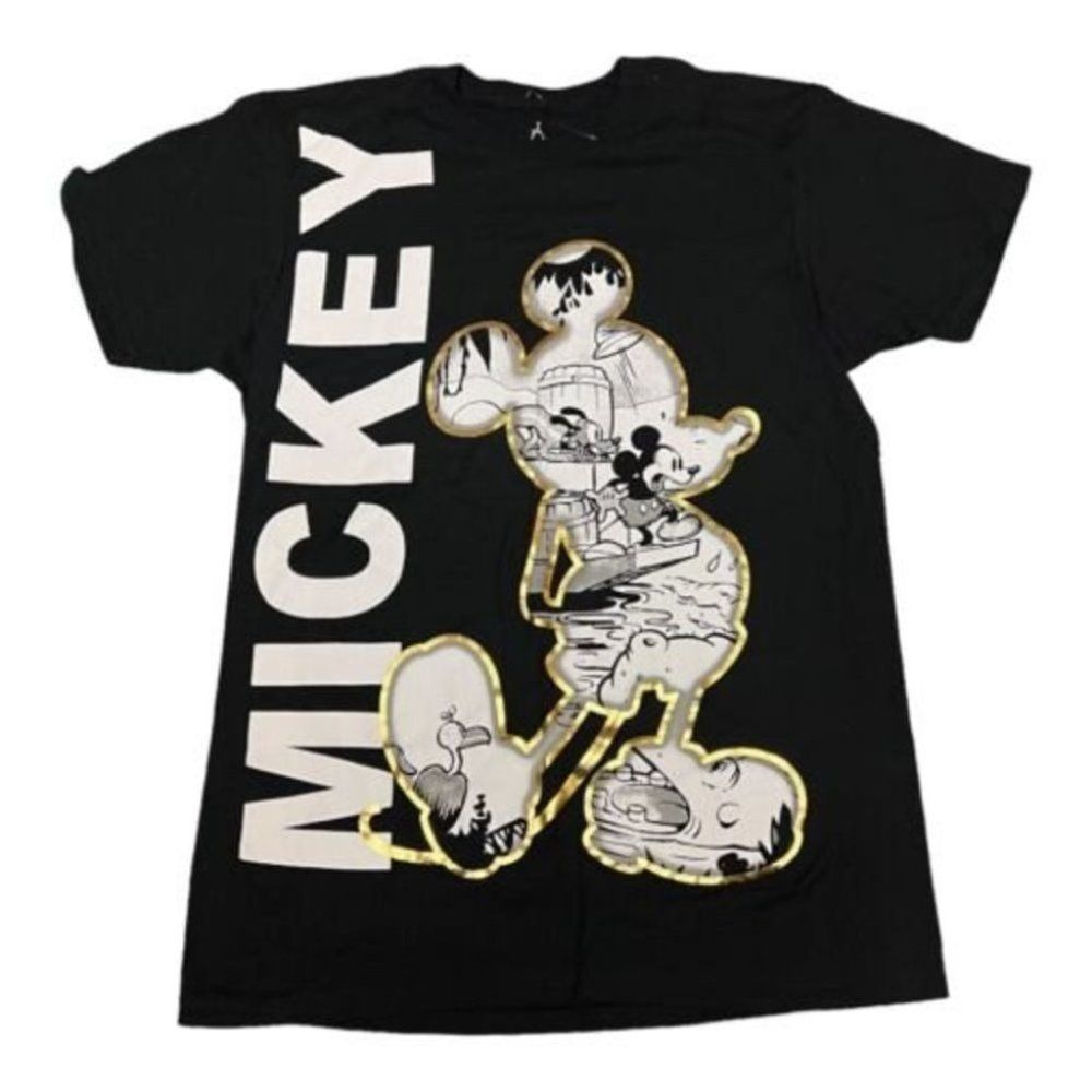 Disneyland Resort‎ Men’s M Mickey Mouse T-Shirt Logo Ears Retro Gold World Park